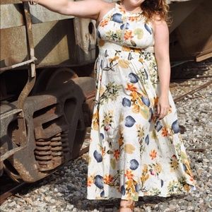 3XL floral maxi plus dress